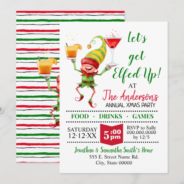 Convites Vamos fica de cama de festas de férias (Frente/Verso)