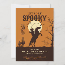 Convites Vamos fica vaqueiro assustador de abóbora