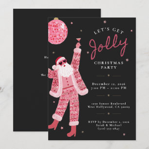 Convites Vamos Ficar Alegre Festa de Natal Quirky Preto Ros