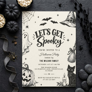 Convites Vamos Ficar Assustador Festa Moderna de Halloween