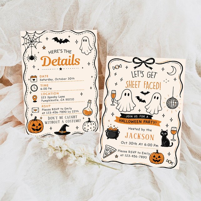 Convites Vamos Ficar com a Cara na Folha Festa de Halloween (Criador carregado)