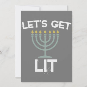 Convites Vamos Ficar Lit Menorah Chanukah
