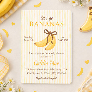 Convites Vamos Ficar Loucos de Banana Chuveiro de Bebê Amar