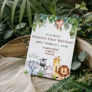 Convites Vamos Ficar Selvagens! Festa de Aniversário de Beb