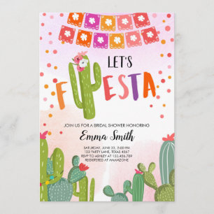 Convites Vamos Fiesta Cactus Chá de Casais Fiesta Mexicano