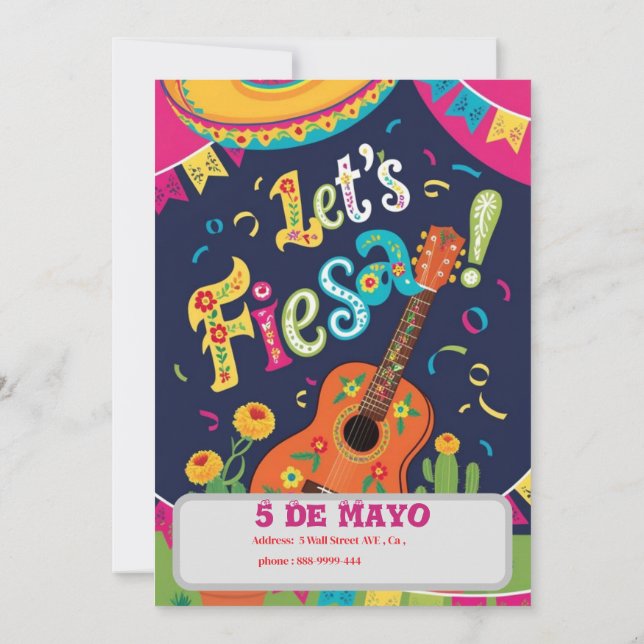 Convites Vamos fiesta cinco de mayo (Verso)