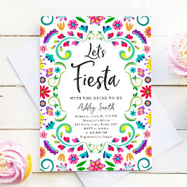 Convites Vamos Fiesta Floral Fiesta Chá de panela mexicano