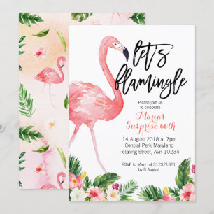 Convites Vamos Flamingle aniversário de 30 anos Invitation
