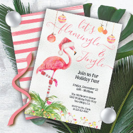 Convites Vamos Flamingle e Jingle Tropical Flamingo Party