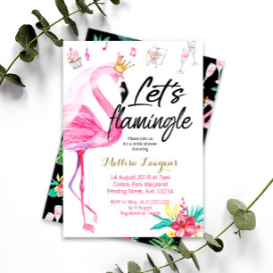 Convites Vamos Flamingle Flamingo Chá de panela
