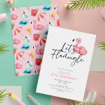 Convites Vamos Flamingle Modern Pink Flamingo aniversário d<br><div class="desc">Vamos Flamingle Modern Pink Flamingo aniversário de 30 anos Convite</div>