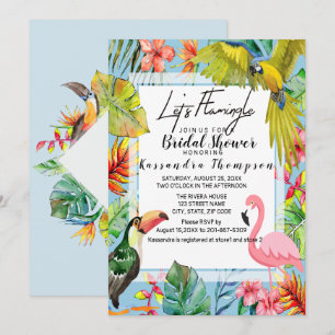 Convites Vamos Flamingle Tropical Chá de panela