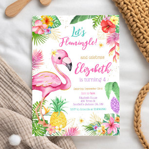 Convites Vamos Flamingo Flamingle Aniversário Tropical