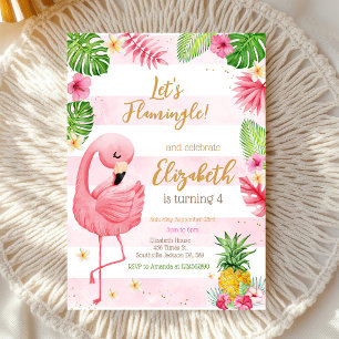 Convites Vamos Flamingo Flamingle Aniversário Tropical