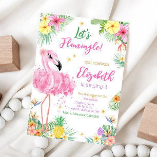 Convites Vamos Flamingo Flamingle Aniversário Tropical