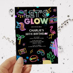 Convites Vamos Glow Millennium Retro Neon Pink Aniversário<br><div class="desc">Vamos Glow Gerador Retro Neon Pink Convite de Aniversário</div>