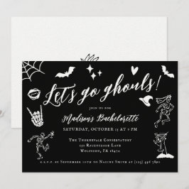 Convites Vamos Go Ghouls Spooky Whimsical Bachelorette