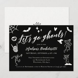 Convites Vamos Go Ghouls Spooky Whimsical Bachelorette