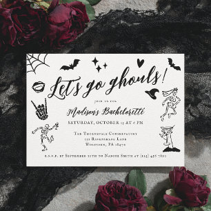 Convites Vamos Go Ghouls Spooky Whimsical Bachelorette