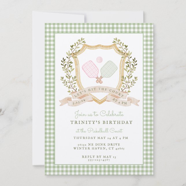 Convites Vamos Hit, Tribunal | Prickle Ball Aniversário (Frente)