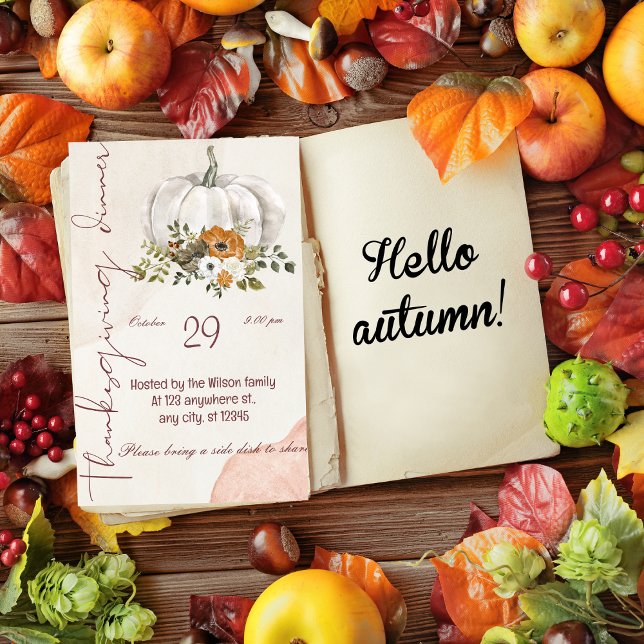 Convites Vamos Jante de Ação de Graças Obrigados (Criador carregado)