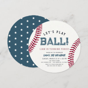 Convites Vamos Jogar Bola Menino Aniversário de Beisebol