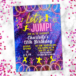 Convites Vamos Jump Bunt Neon Trampoline Park Aniversário