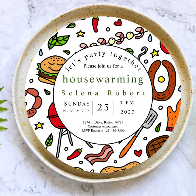 Convites vamos juntos CHURRASCO recorde limpeza doméstica (Criador carregado)