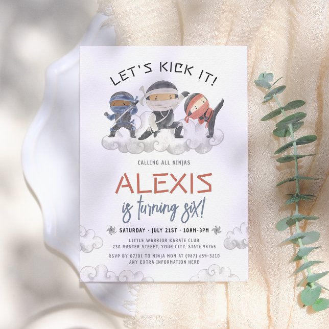 Convites Vamos Kick It Ninja Warrior Artes Marciais Anivers (Criador carregado)