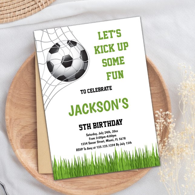 Convites Vamos lança algumas convidações de aniversário de  (Let's kick up some fun Soccer Birthday Invitations)