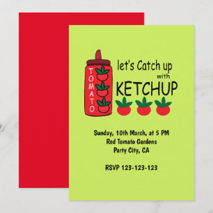 Convites Vamos nos Atualizar com a Festa do Ketchup