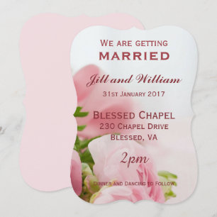 Convites Vamos nos casar com rosas rosa Casamento