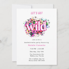 Convites Vamos Obter Festa de solteira Chita Selvagem