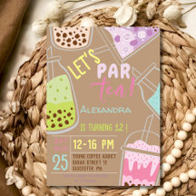 Vamos par-tear chá de bolhas de aniversário