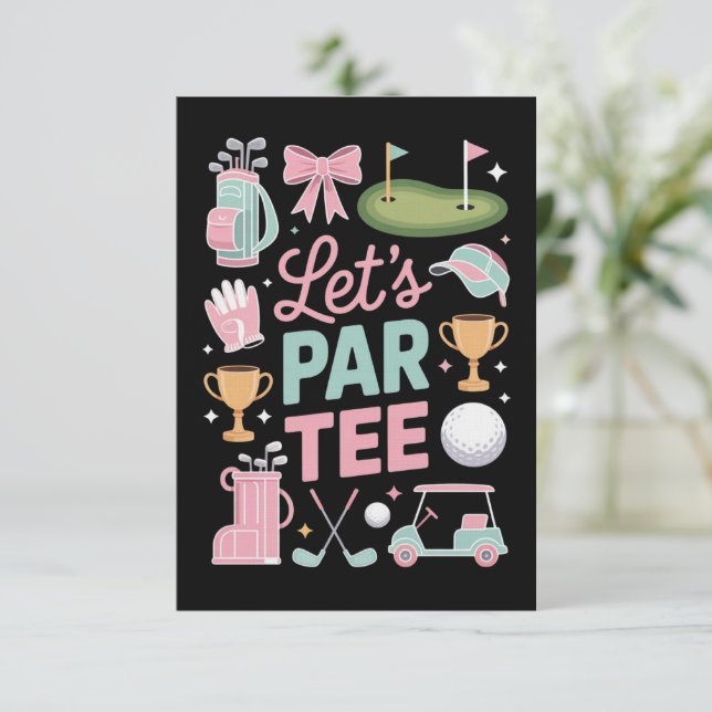 Convites Vamos Par Tee Coquette de Presentes para Amantes d (Em pé/Frente)