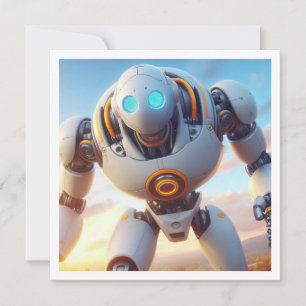 Convites Vamos para aniversário de robôs, aniversário de ci
