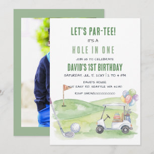 Convites Vamos Partee Buraco em Um Golfe Foto Aniversário