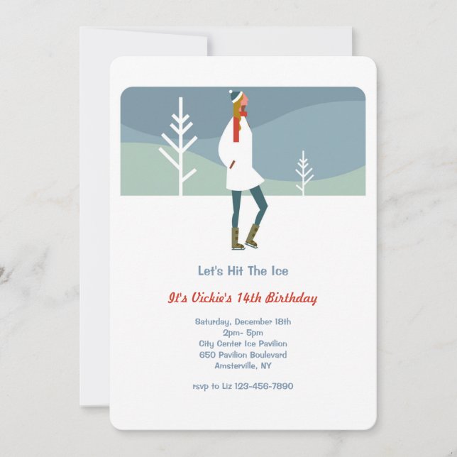 Convites Vamos Patinar no Gelo (Frente)