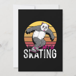 Convites Vamos Patinar Panda Inline Rollerblading