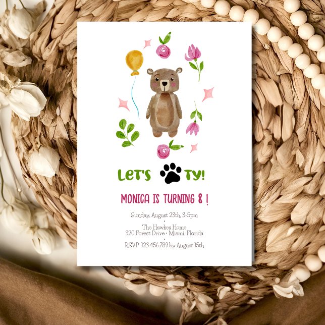 Convites Vamos pawty! aniversário de criança (Criador carregado)