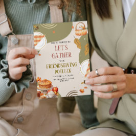 Convites Vamos reunir Ação de Graças Potluck Friendsgiving