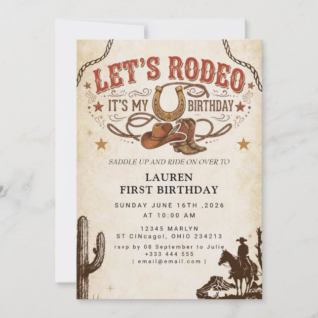 Convites Vamos Rodear É Meu Aniversário (Frente)