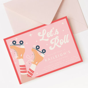 Convites Vamos Roll Y2K 90s Roller Skates Girls Aniversário