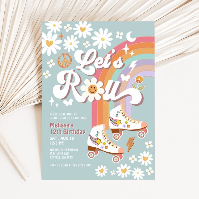 Convites Vamos Rolo Retroativo Skate do cilindro azul do en (Criador carregado)