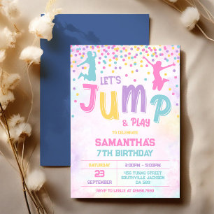 Convites Vamos Saltar e Brincar na Festa de Aniversário da 