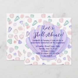 Convites Vamos Shellabrate Seashell Sob o Mar Aniversário