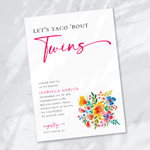 Convites Vamos Taco 'Bout Twins Floral Fiesta Chá de fralda