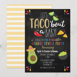 Convites Vamos Taco sobre o tema Bebê Fiesta Revolução de g