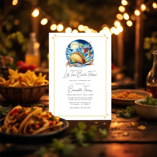 Convites Vamos Taco "Sobre uma Festa de formatura do futuro (Let’s Taco ‘Bout a Future Graduation Party Invitation
)