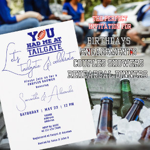 Convites Vamos Tailgate Celebra o Chá Casal Azul Bridal